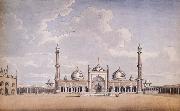 unknow artist View across the Courtyard of  the Jama Masjid in Delhi France oil painting reproduction